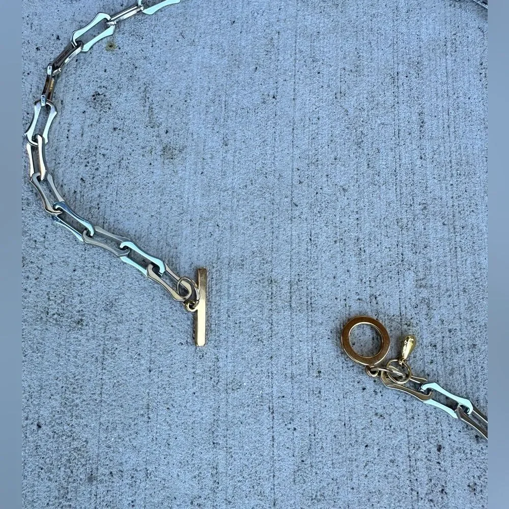 Silver and Gold “Gothica” Toggle Clasp Necklace